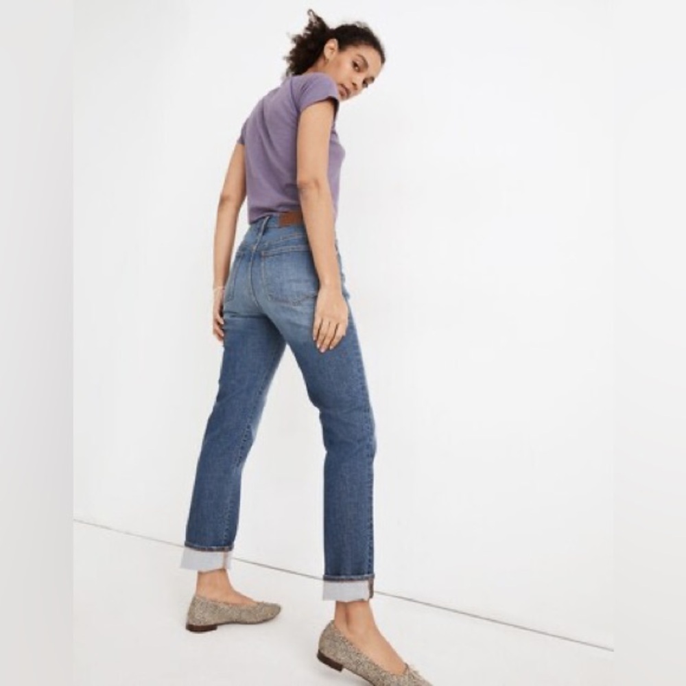 Madewell The Slim Boyjean in Eames Wash Jeans Denim Relaxed Midrise 26 Soft - Picture 2 of 11